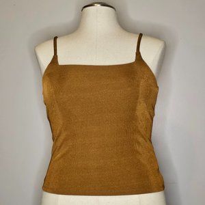 Square neck stretchy spaghetti strap tank top